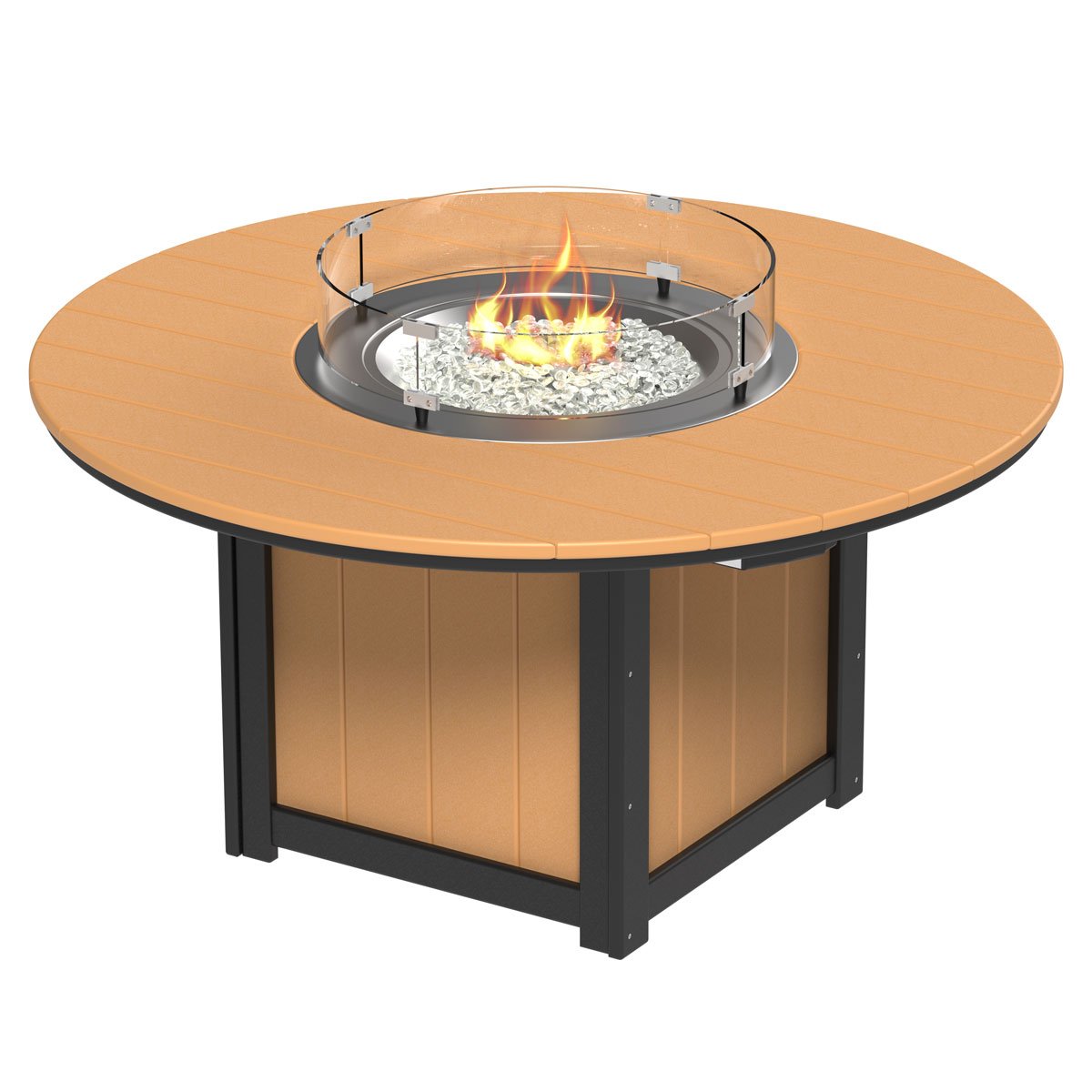 Lumin Outdoor Fire Table - 60" Round cedar-black Bar Height (42") option3