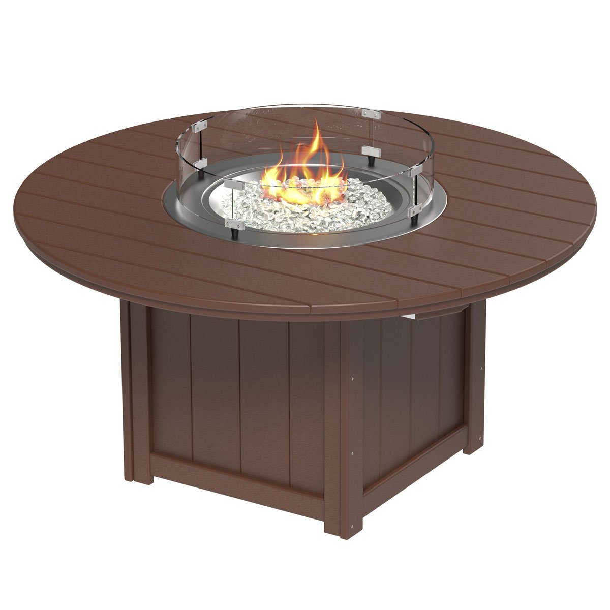 Lumin Outdoor Fire Table - 60" Round chestnut-brown Bar Height (42") option3