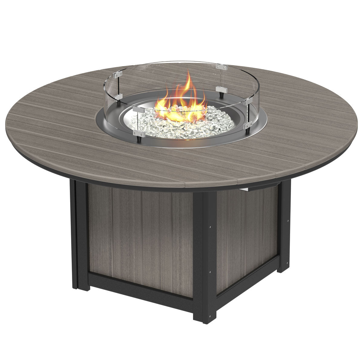 Lumin Outdoor Fire Table - 60" Round coastal-gray-black Bar Height (42") option3
