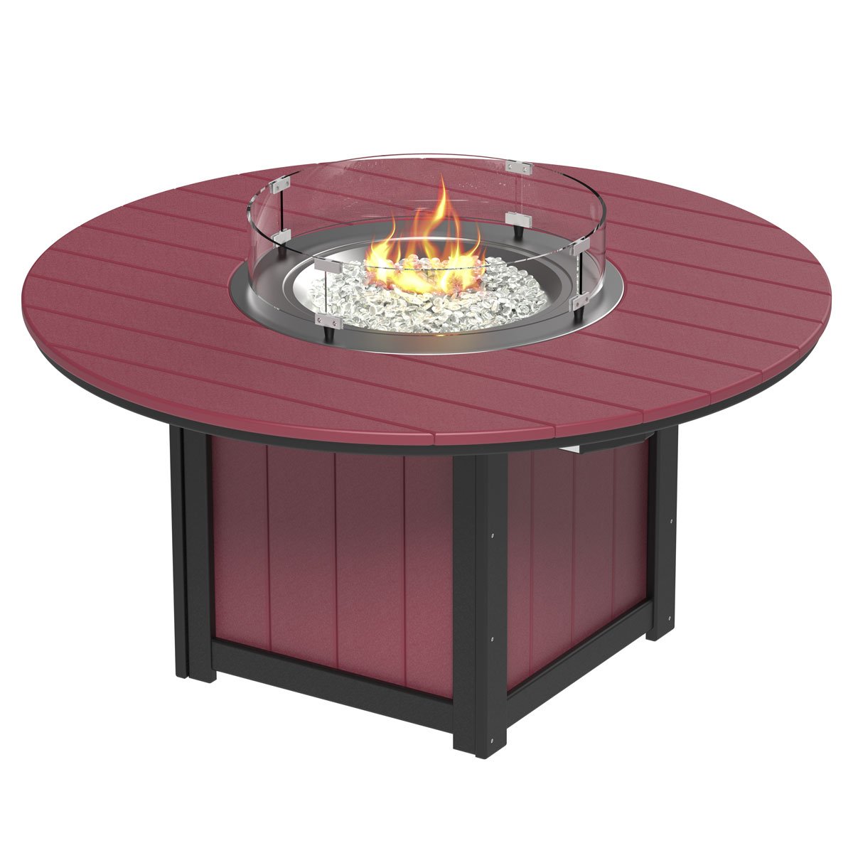 Lumin Outdoor Fire Table - 60" Round cherrywood-black Bar Height (42") option3