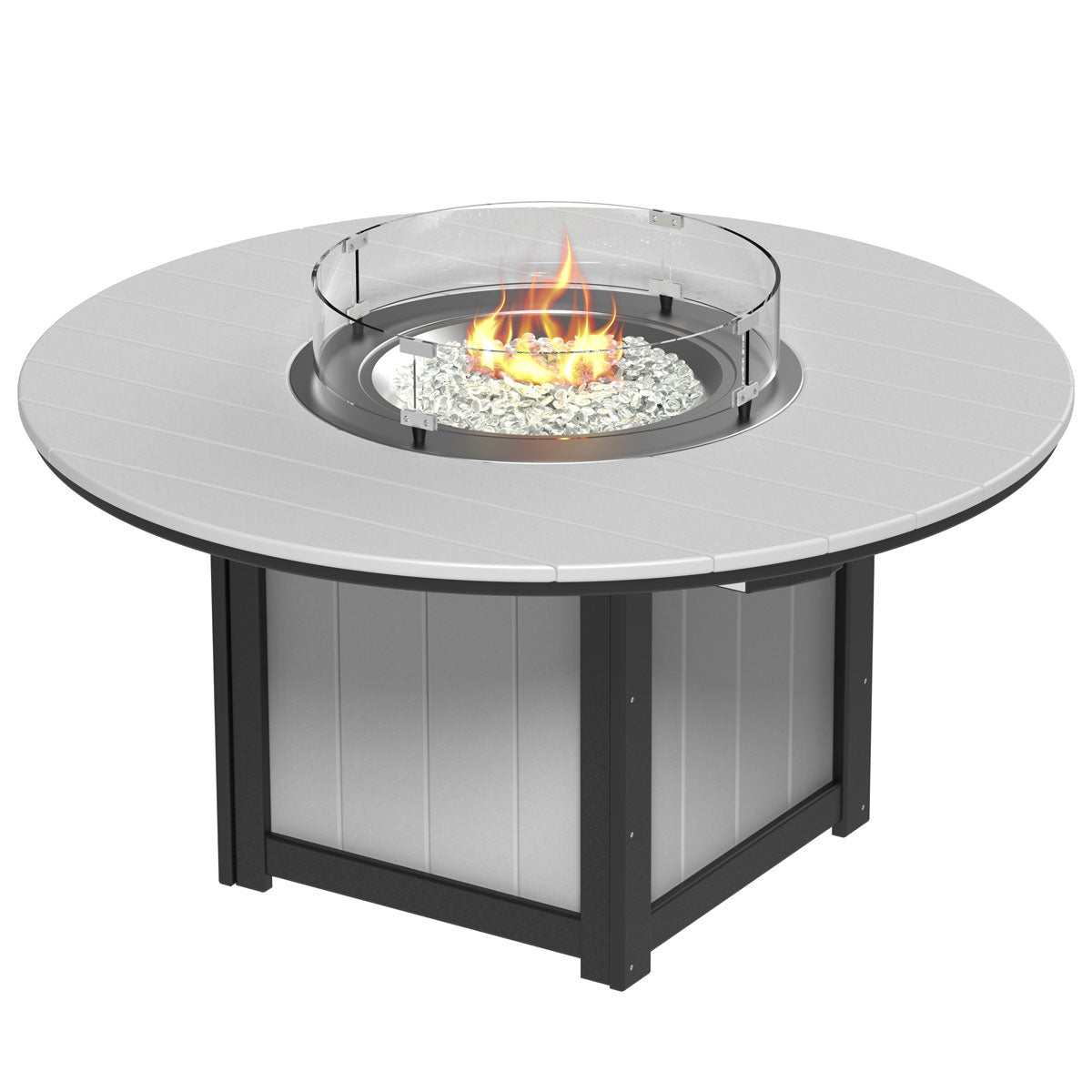 Lumin Outdoor Fire Table - 60" Round dove-gray-black Bar Height (42") option3