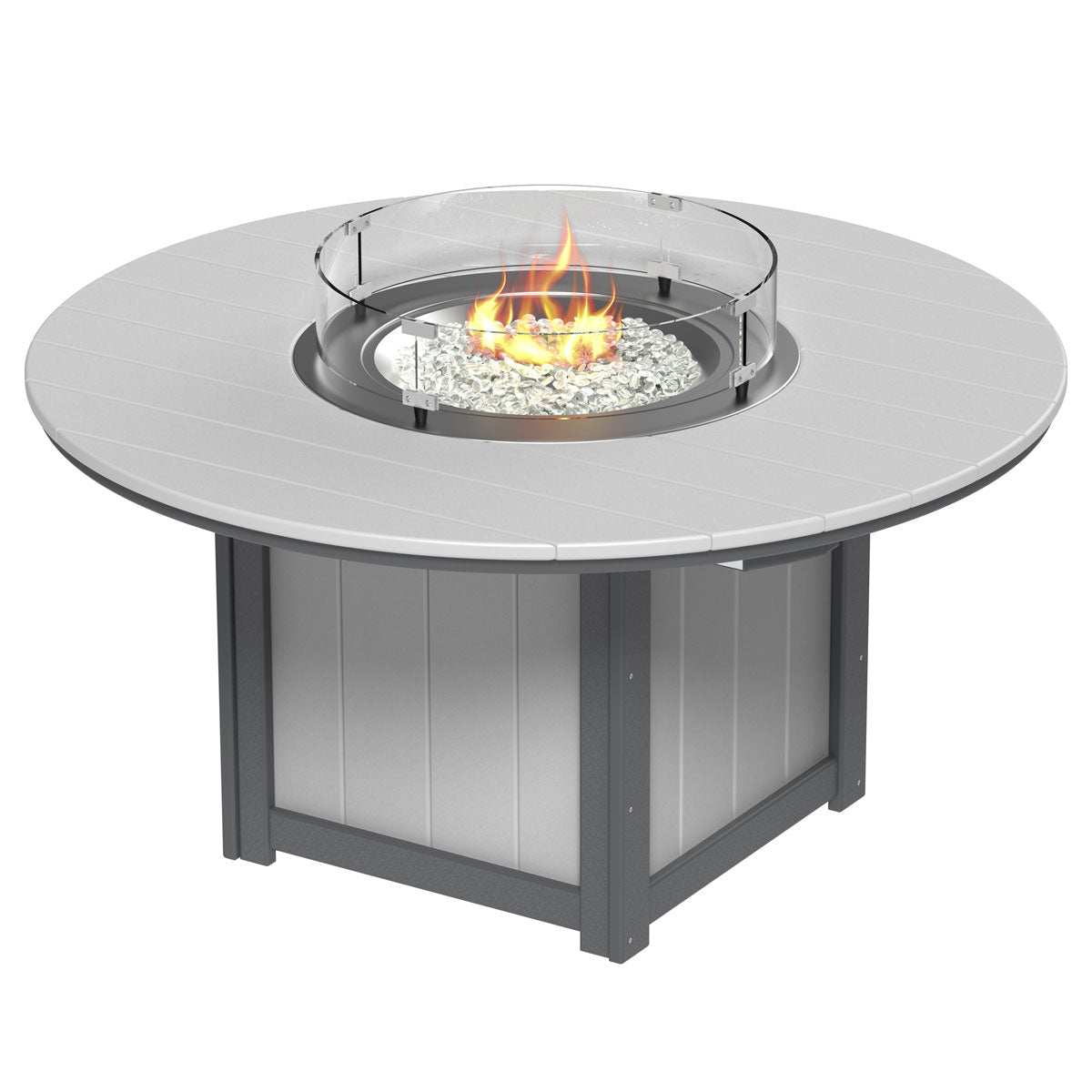 Lumin Outdoor Fire Table - 60" Round dove-gray-slate Bar Height (42") option3