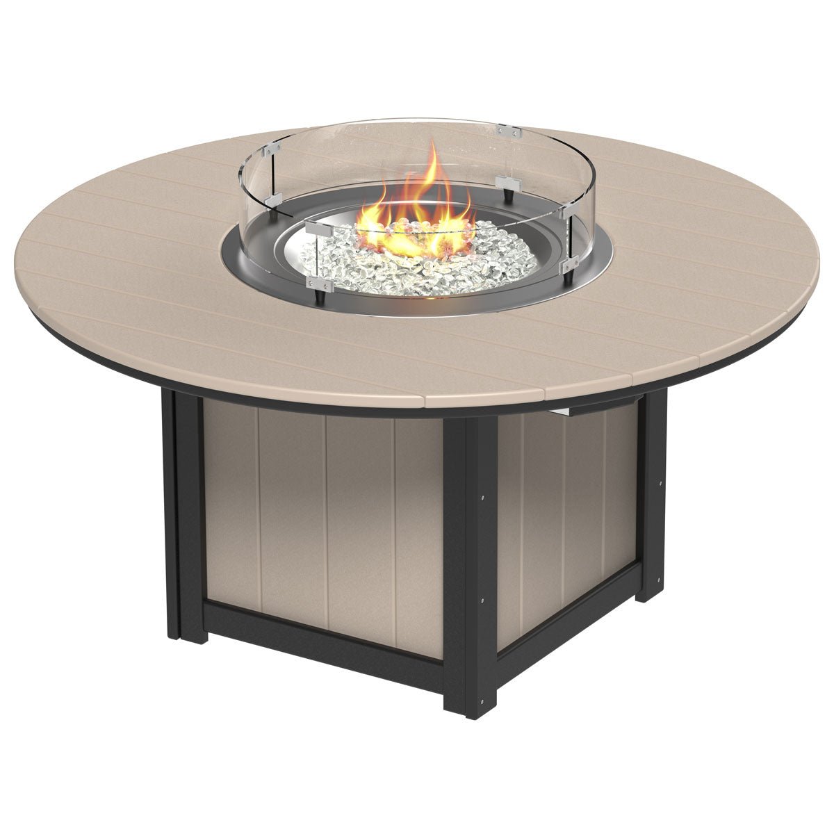 Lumin Outdoor Fire Table - 60" Round weatherwood-black Bar Height (42") option3