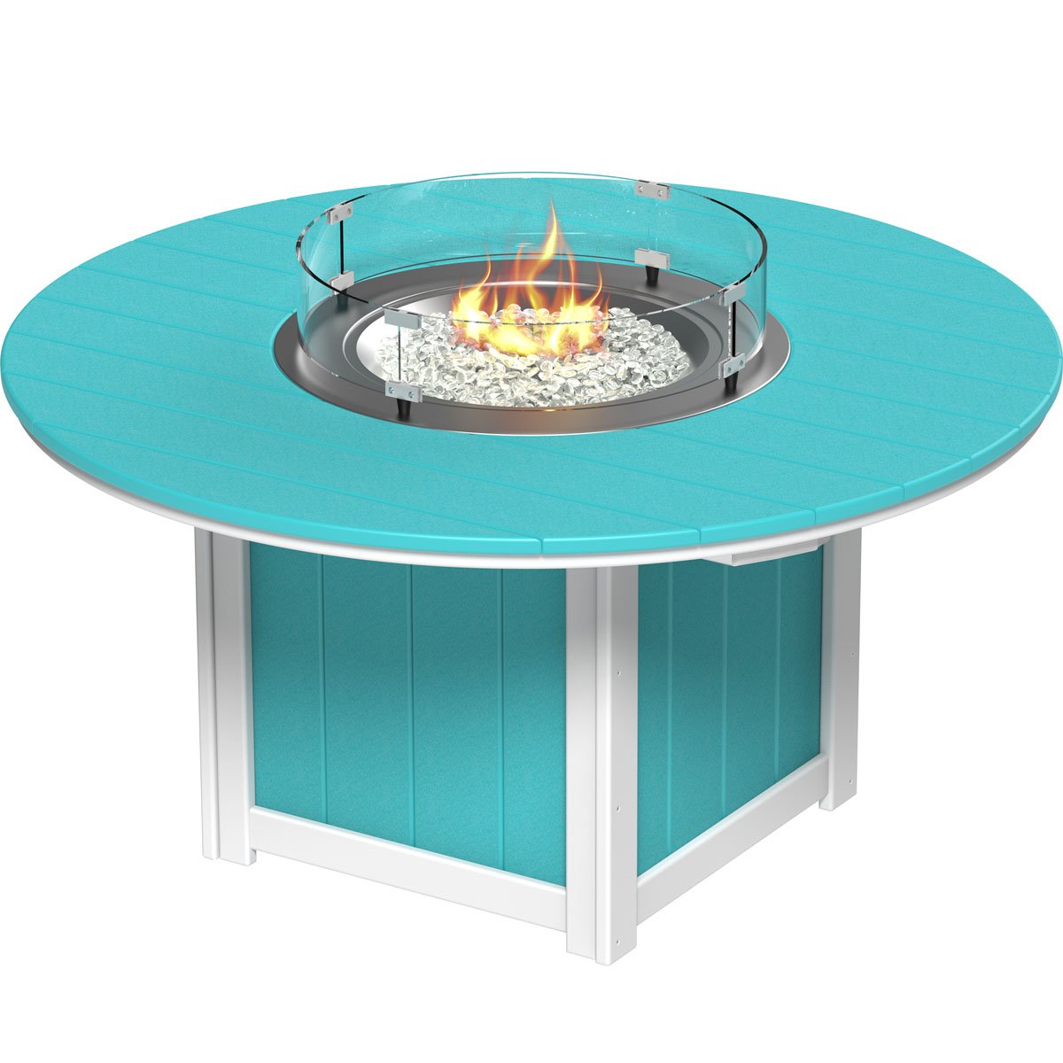 Lumin Outdoor Fire Table - 60" Round aruba-blue-white Counter Height (36") option3