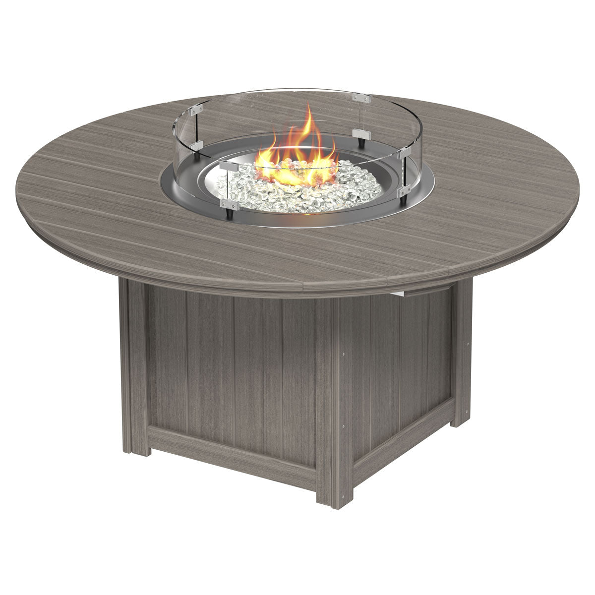 Lumin Outdoor Fire Table - 60" Round coastal-gray Dining Height (30") option3