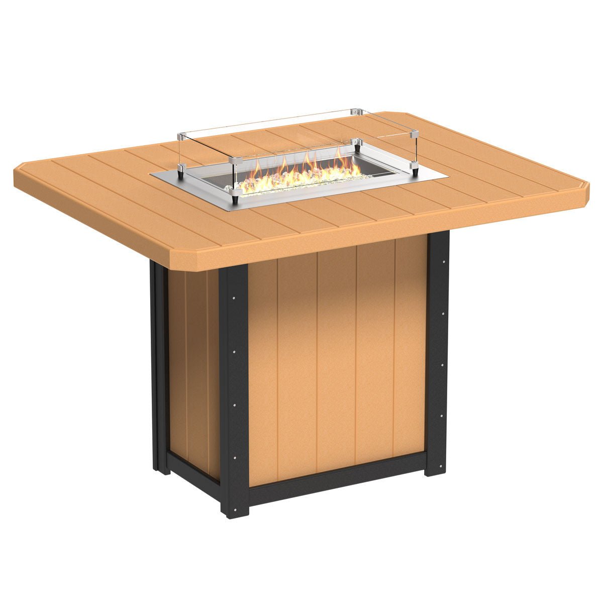 Lumin Outdoor Fire Table - 62" Long aruba-blue-white Bar Height (42")