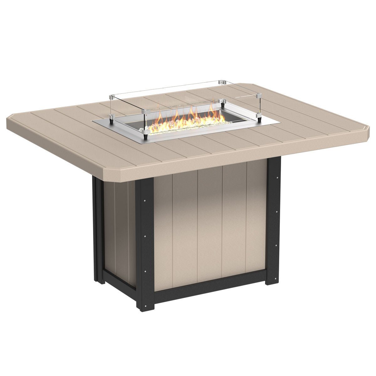 Lumin Outdoor Fire Table - 62" Long aruba-blue-white Bar Height (42")
