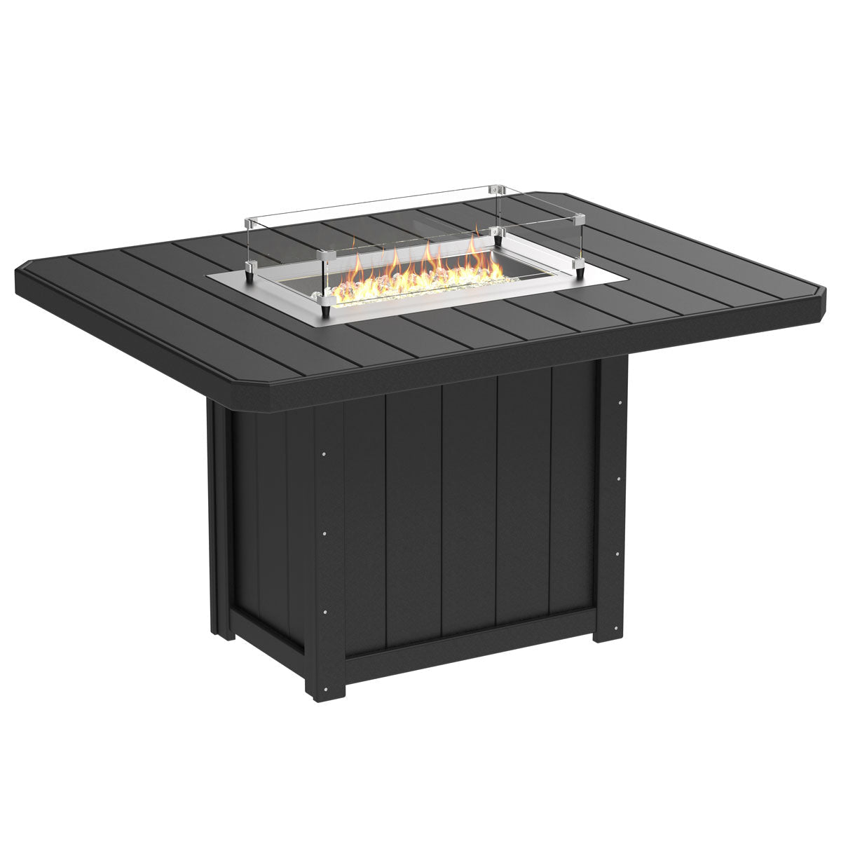 Lumin Outdoor Fire Table - 62" Long black Bar Height (42")