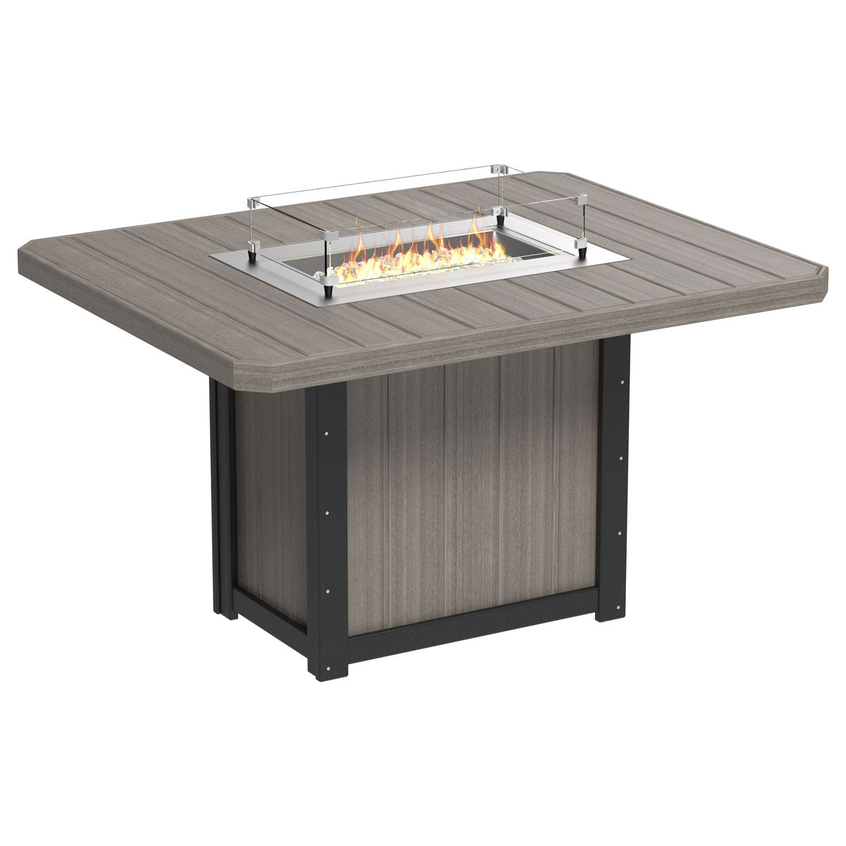 Lumin Outdoor Fire Table - 62" Long coastal-gray-black Bar Height (42")