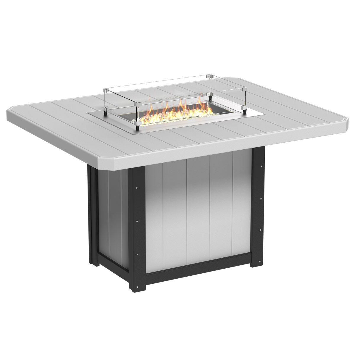 Lumin Outdoor Fire Table - 62" Long dove-gray-black Counter Height (36")