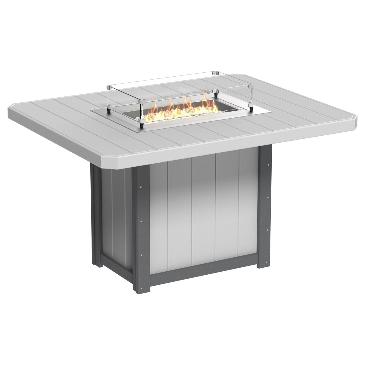 Lumin Outdoor Fire Table - 62" Long dove-gray-slate Counter Height (36")
