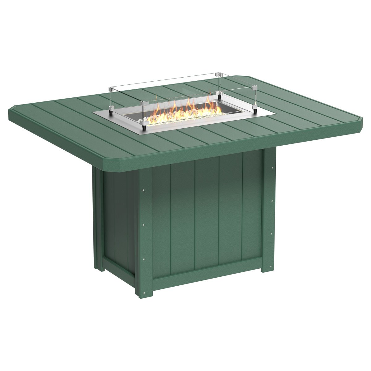 Lumin Outdoor Fire Table - 62" Long forest-green Counter Height (36")