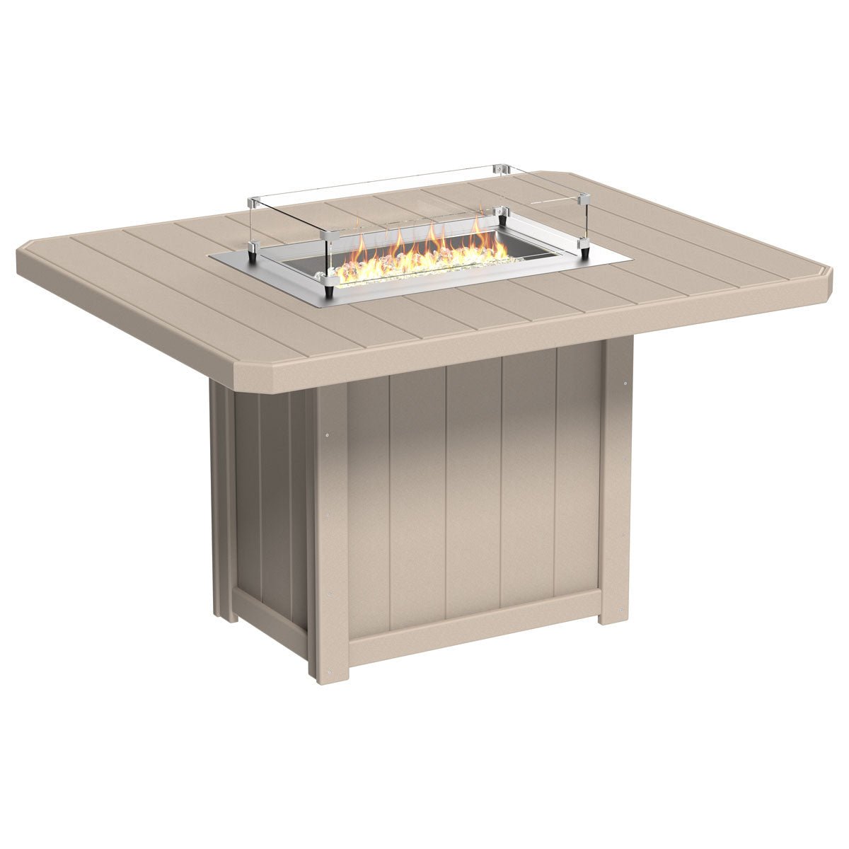 Lumin Outdoor Fire Table - 62" Long weatherwood Counter Height (36")