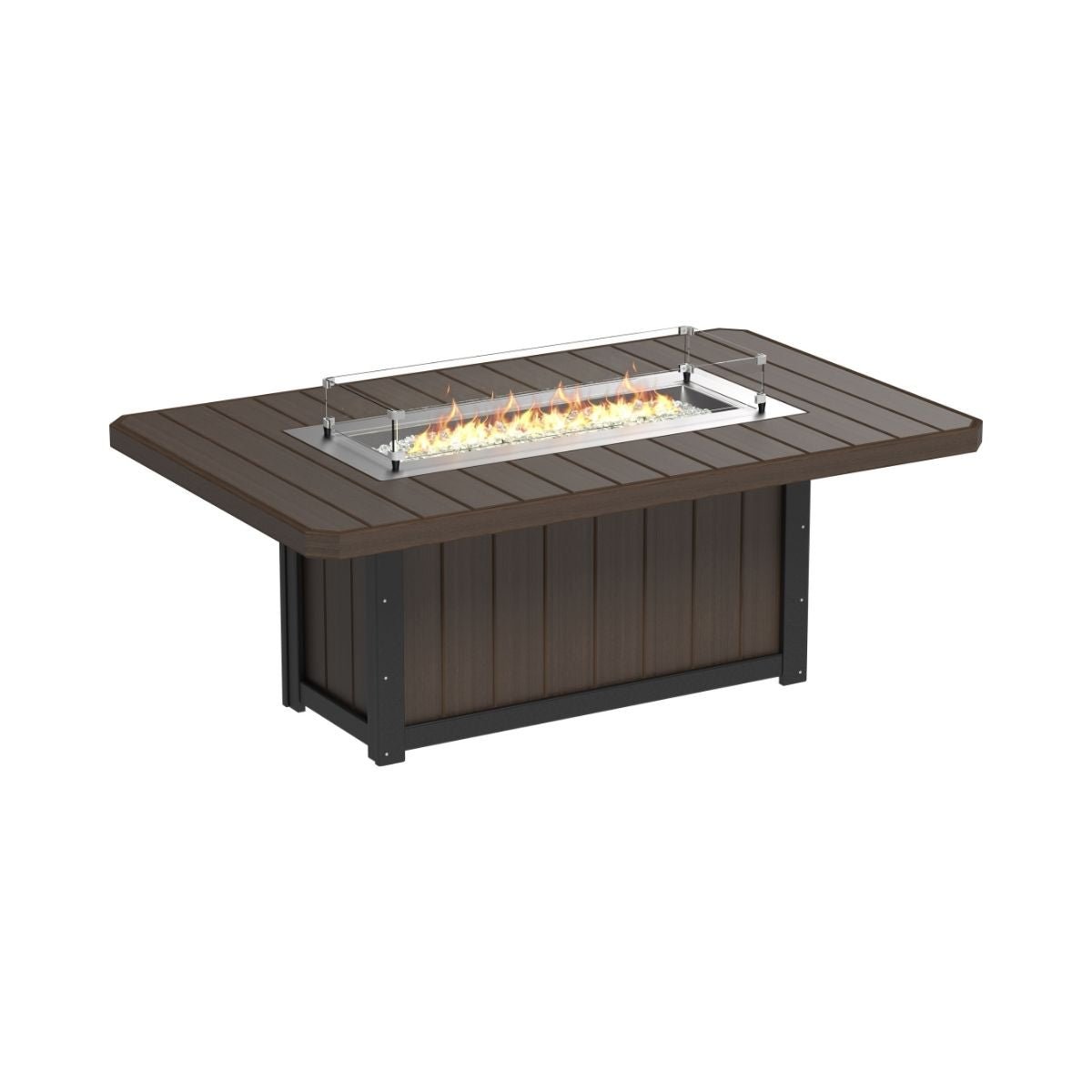 Lumin Outdoor Fire Table - 79" Long brazillian-black-walnut Bar Height (42")