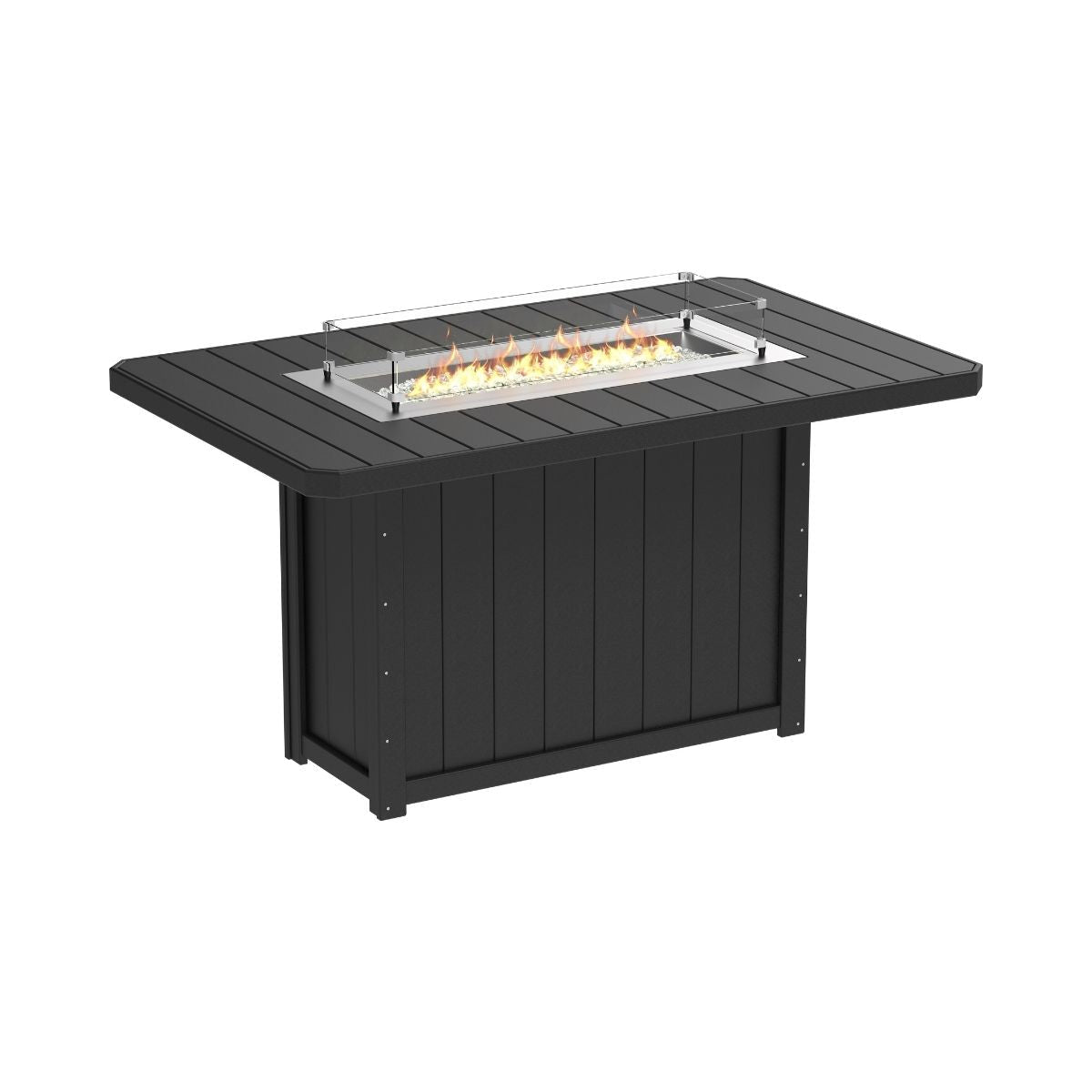 Lumin Outdoor Fire Table - 79" Long black Bar Height (42")