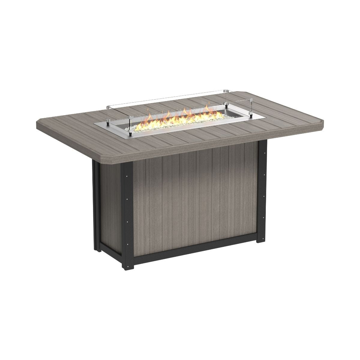 Lumin Outdoor Fire Table - 79" Long coastal-gray-black Bar Height (42")