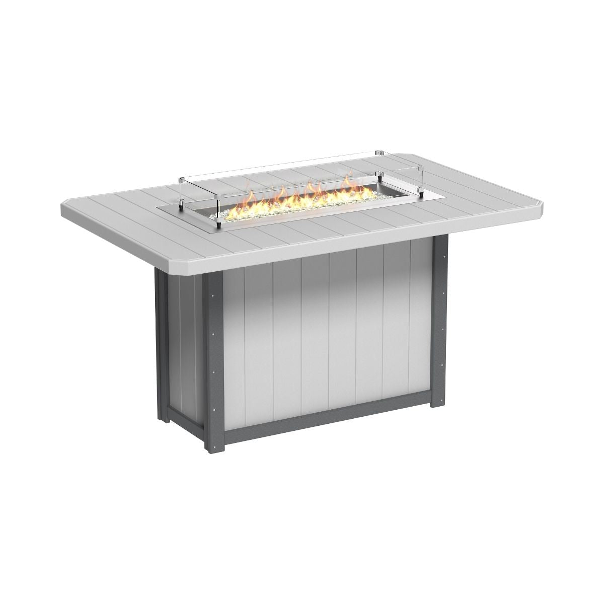 Lumin Outdoor Fire Table - 79" Long dove-gray-slate Bar Height (42")