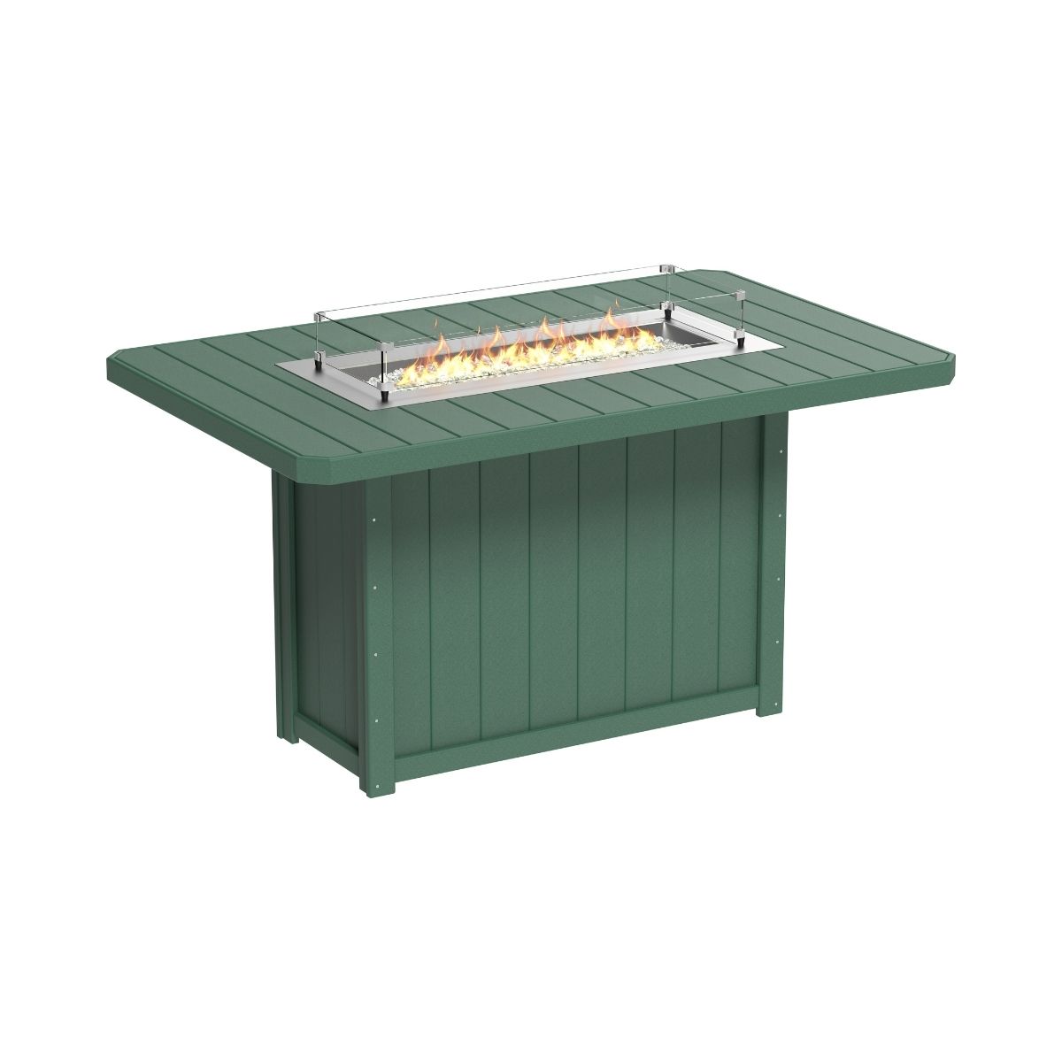 Lumin Outdoor Fire Table - 79" Long forest-green Bar Height (42")