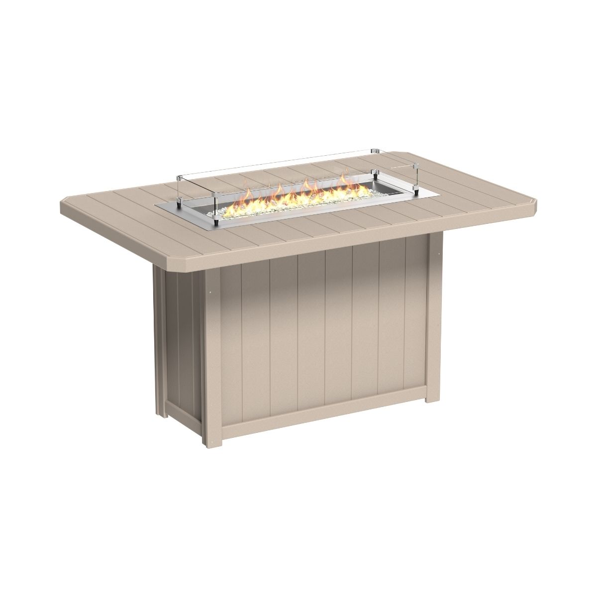 Lumin Outdoor Fire Table - 79" Long weatherwood Bar Height (42")