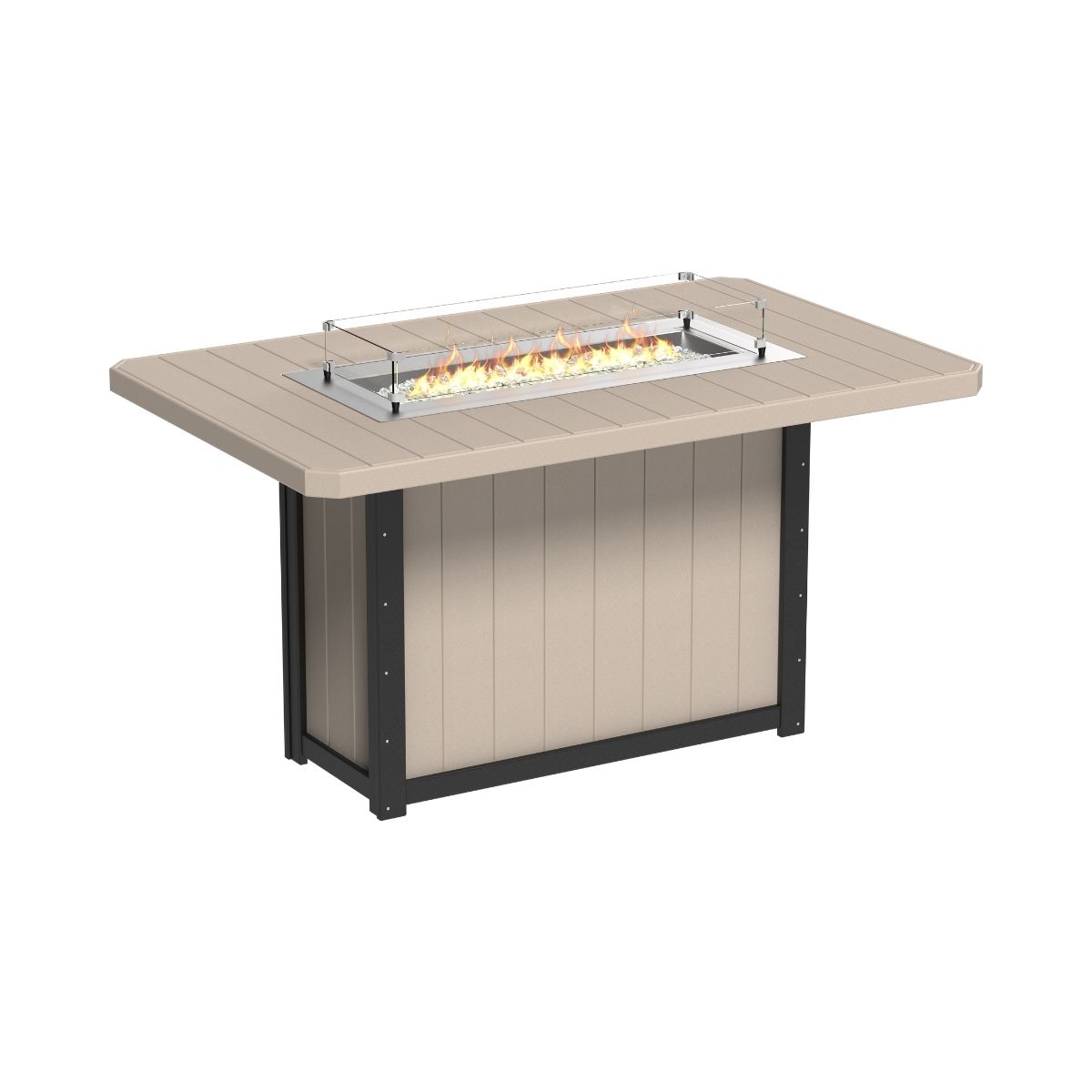 Lumin Outdoor Fire Table - 79" Long weatherwood-black Bar Height (42")