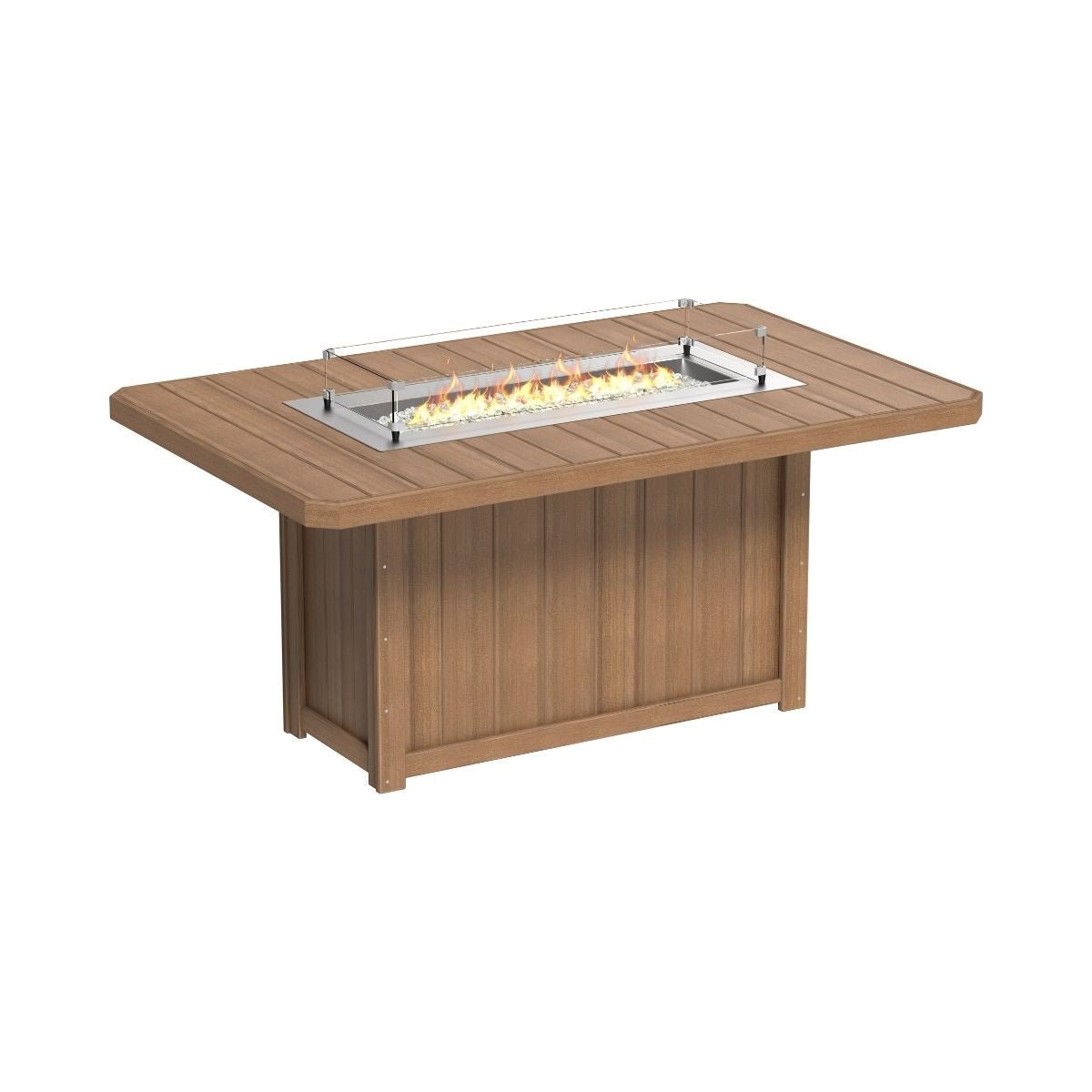 Lumin Outdoor Fire Table - 79" Long antique-mahogany Counter Height (36")