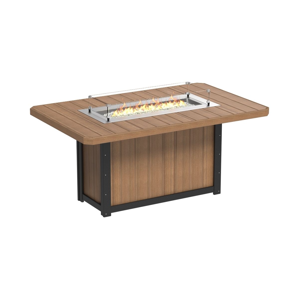Lumin Outdoor Fire Table - 79" Long antique-mahogany-black Counter Height (36")