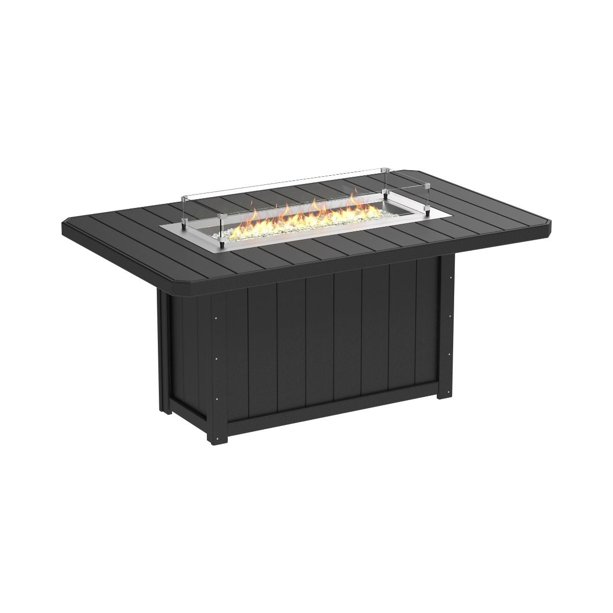 Lumin Outdoor Fire Table - 79" Long black Counter Height (36")