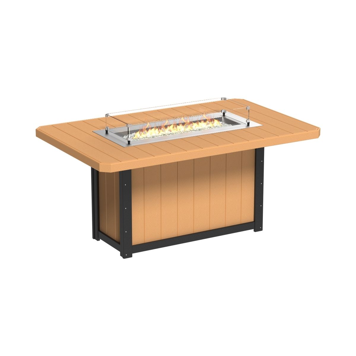 Lumin Outdoor Fire Table - 79" Long cedar-black Counter Height (36")