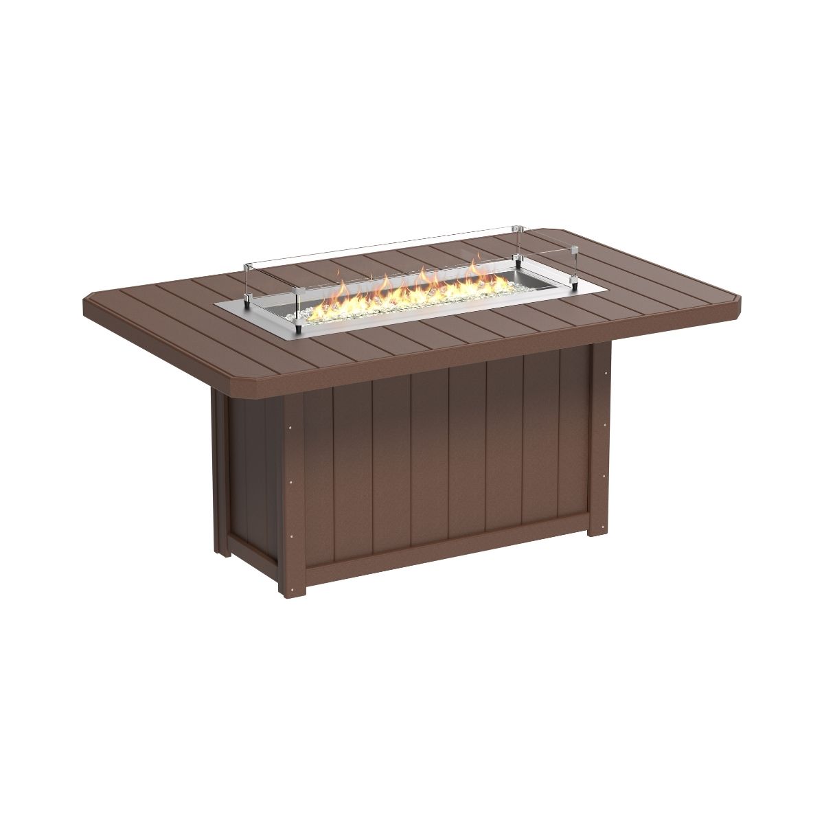 Lumin Outdoor Fire Table - 79" Long chestnut-brown Counter Height (36")