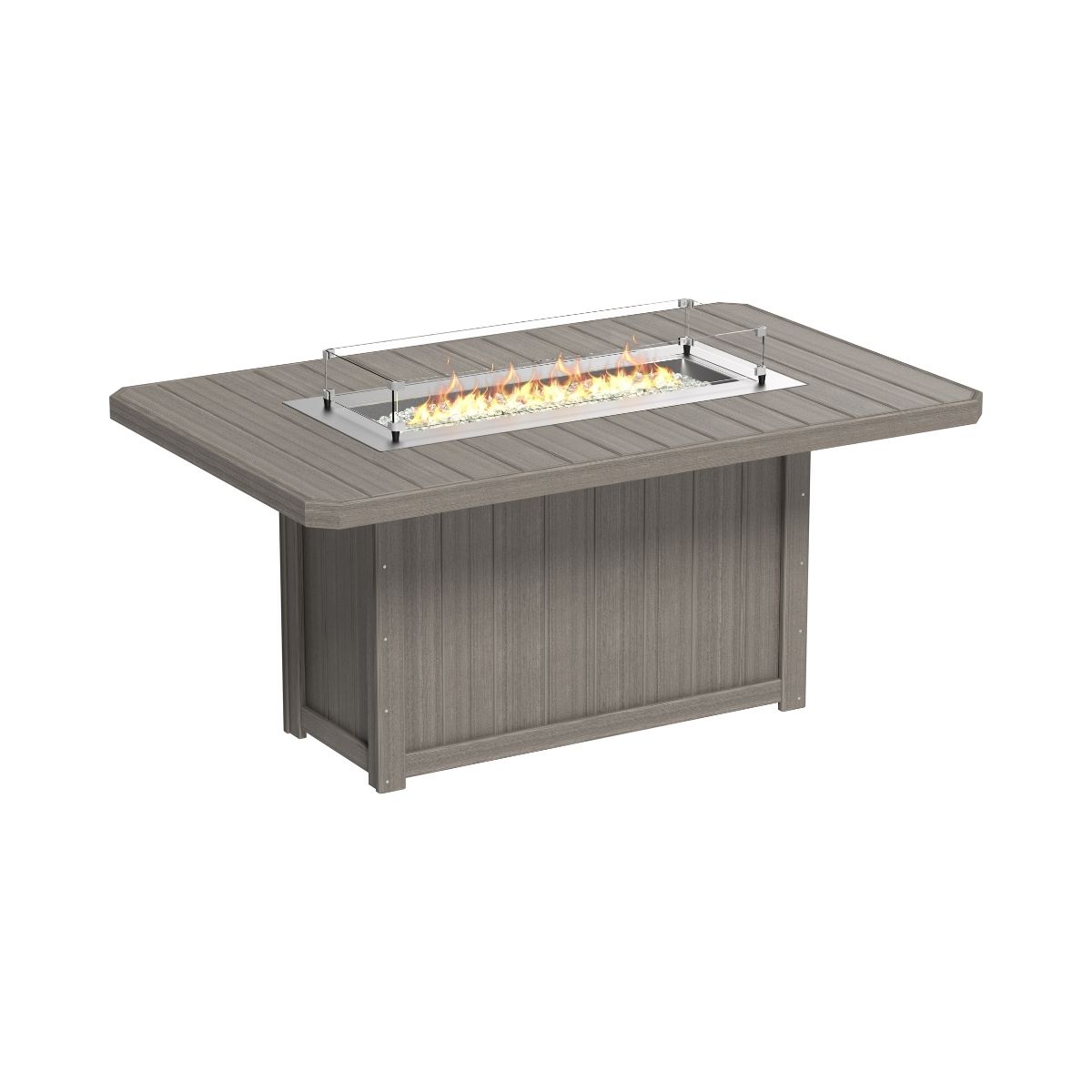 Lumin Outdoor Fire Table - 79" Long coastal-gray Counter Height (36")