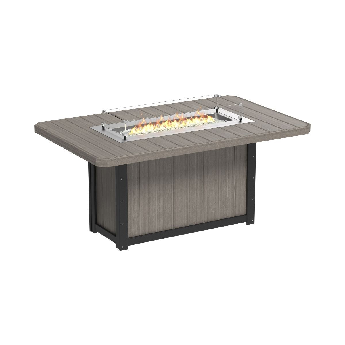 Lumin Outdoor Fire Table - 79" Long coastal-gray-black Counter Height (36")