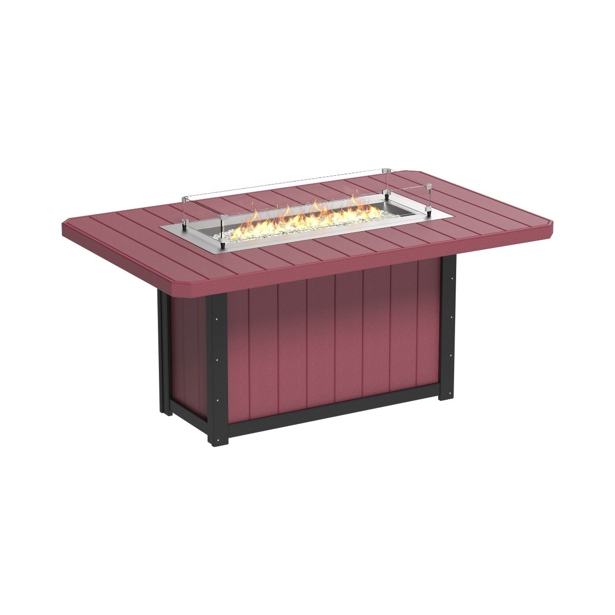 Lumin Outdoor Fire Table - 79" Long cherrywood-black Counter Height (36")