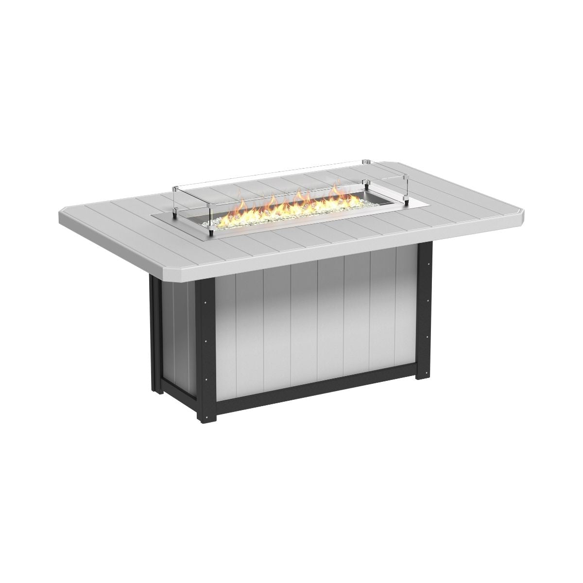 Lumin Outdoor Fire Table - 79" Long dove-gray-black Counter Height (36")