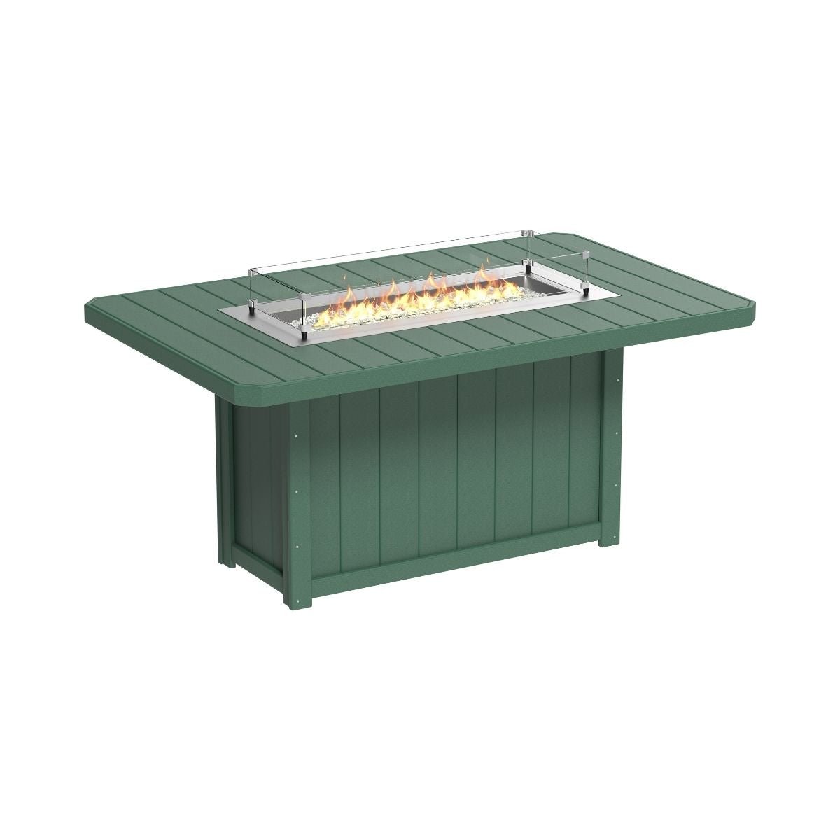 Lumin Outdoor Fire Table - 79" Long forest-green Counter Height (36")