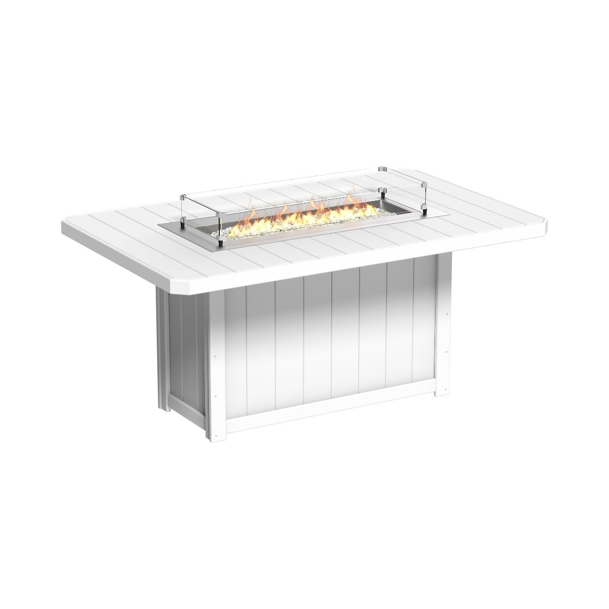 Lumin Outdoor Fire Table - 79" Long white Counter Height (36")