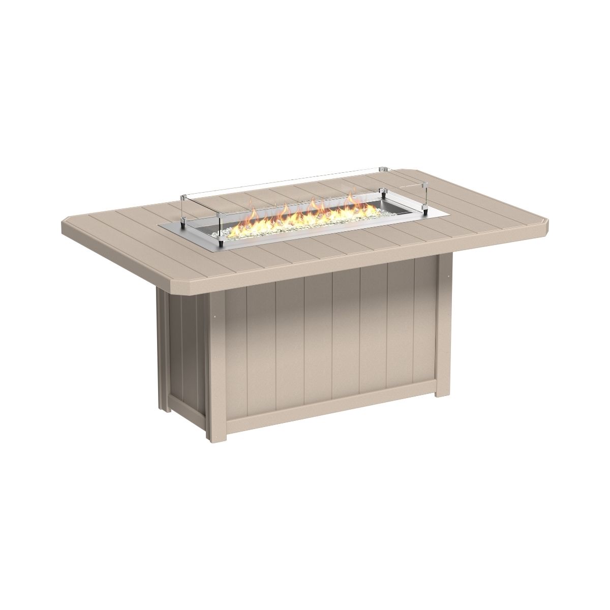 Lumin Outdoor Fire Table - 79" Long weatherwood Counter Height (36")
