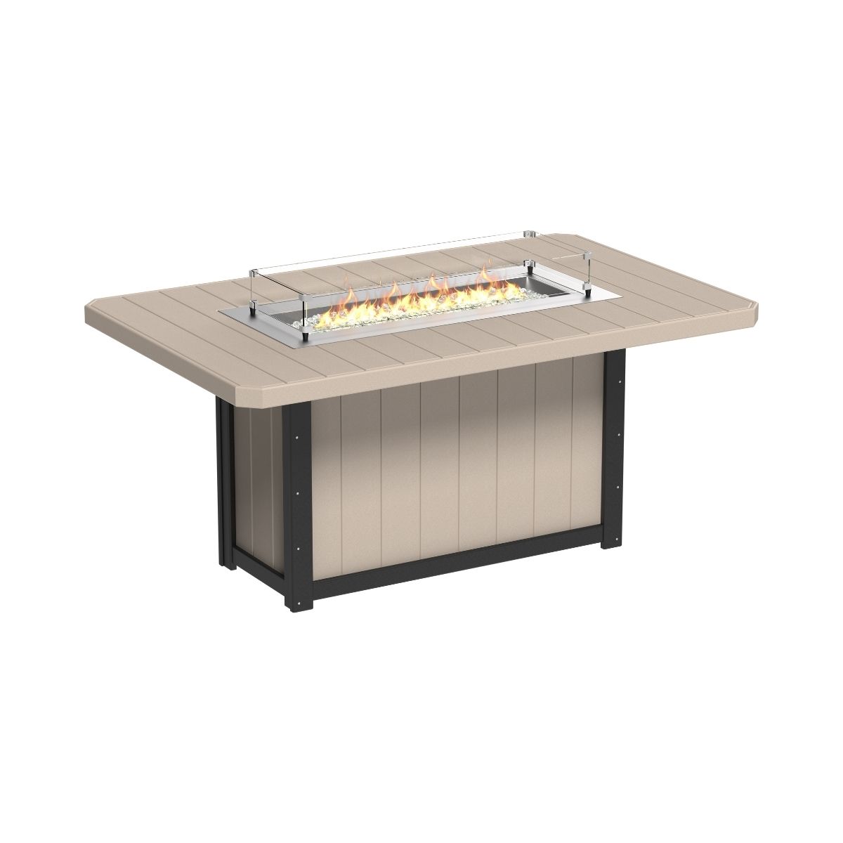Lumin Outdoor Fire Table - 79" Long weatherwood-black Counter Height (36")