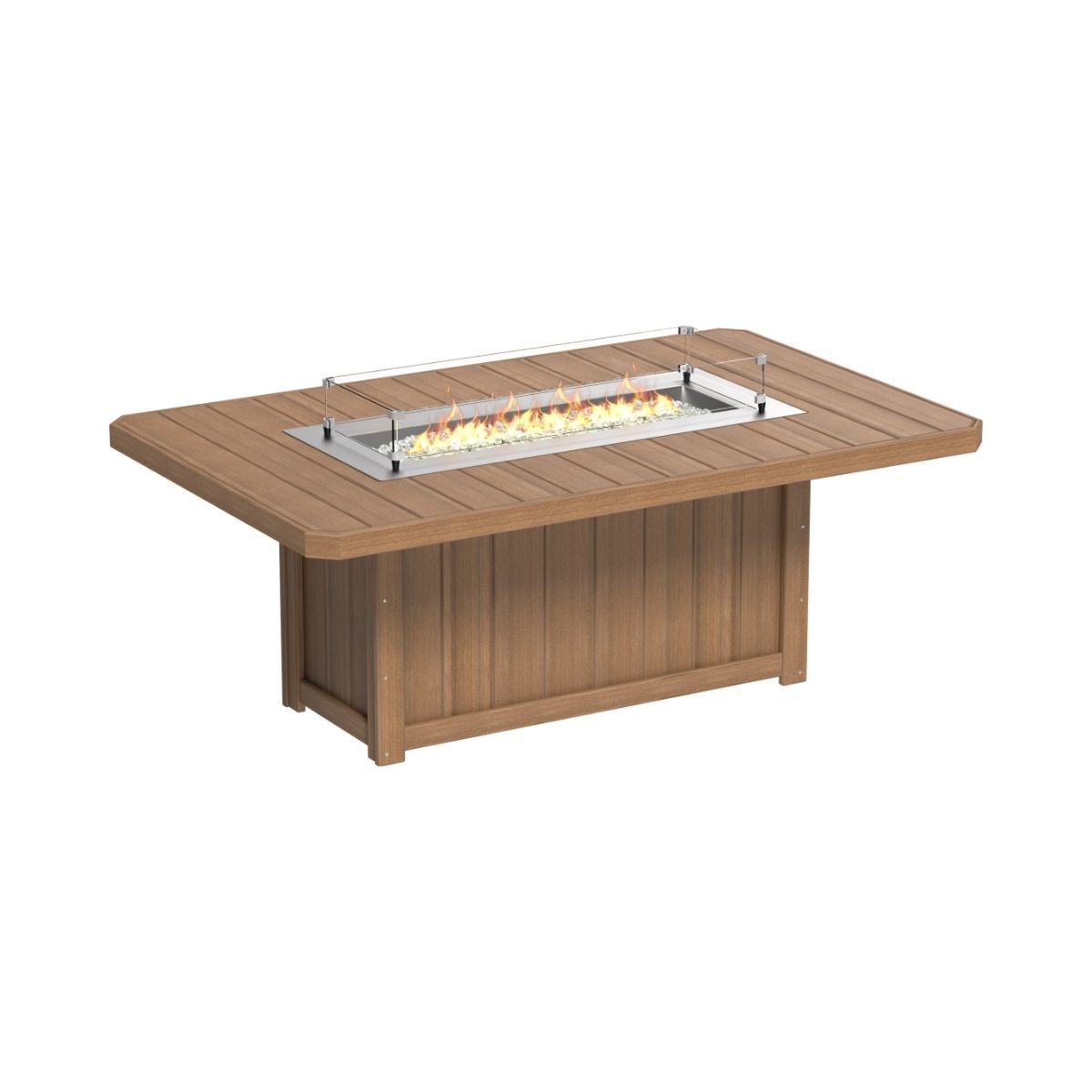 Lumin Outdoor Fire Table - 79" Long antique-mahogany Dining Height (30")