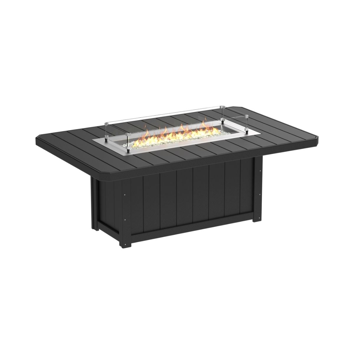 Lumin Outdoor Fire Table - 79" Long black Dining Height (30")