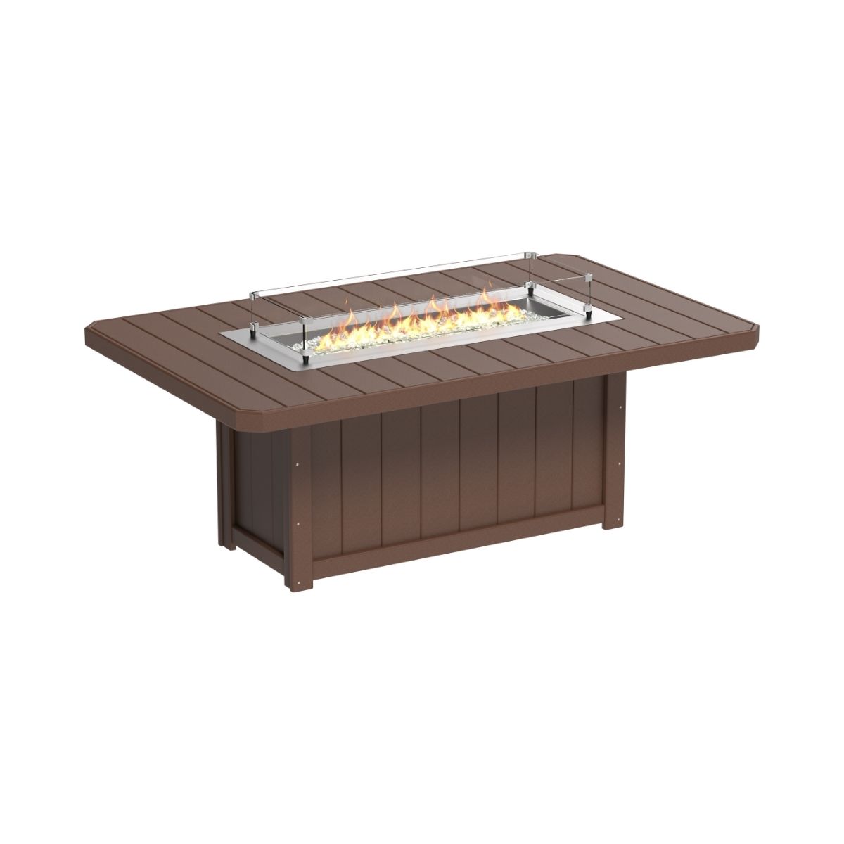 Lumin Outdoor Fire Table - 79" Long chestnut-brown Dining Height (30")