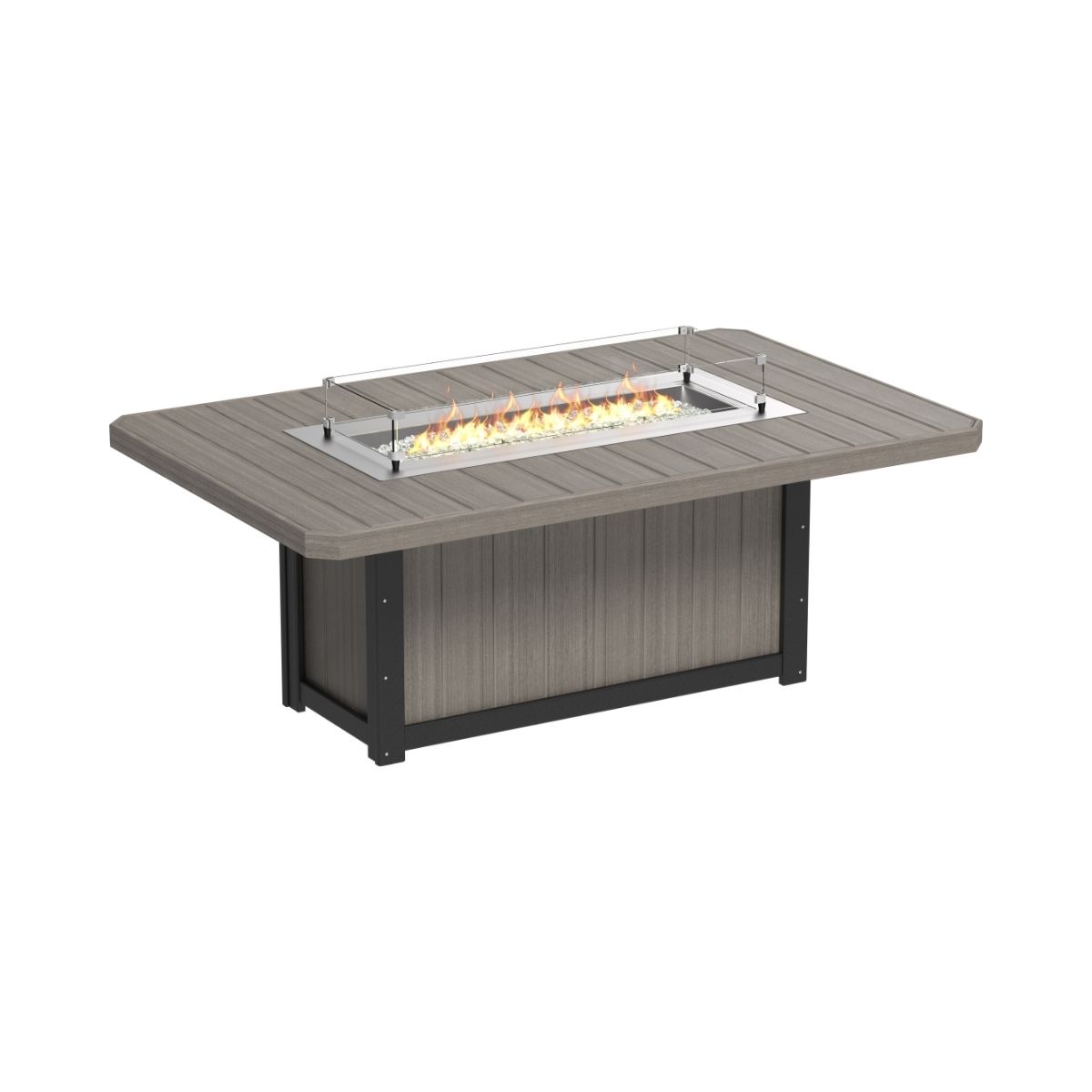 Lumin Outdoor Fire Table - 79" Long coastal-gray-black Dining Height (30")