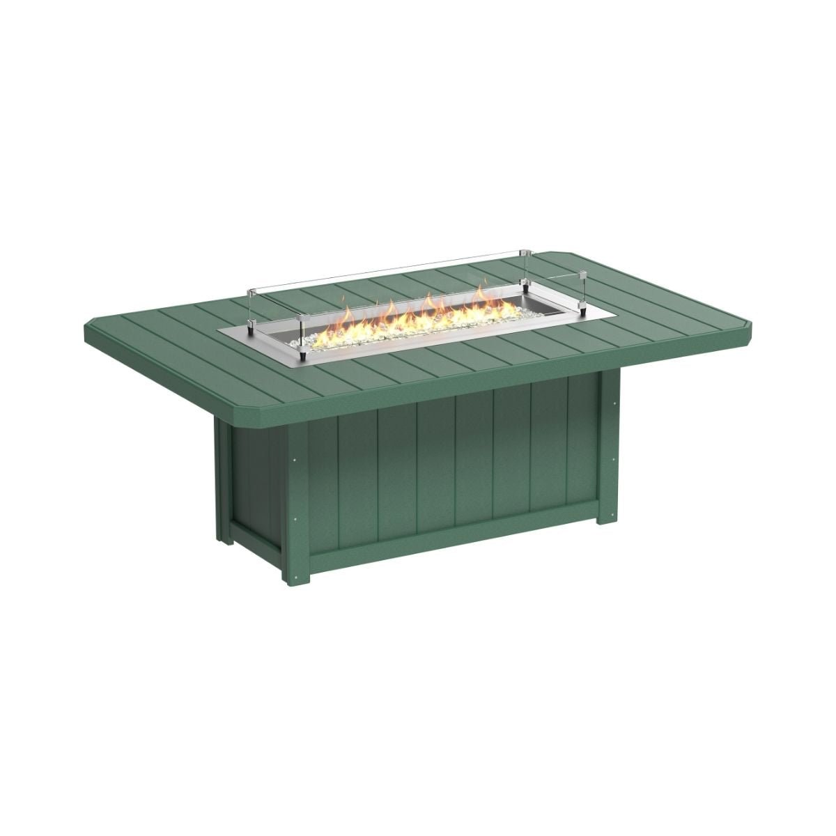Lumin Outdoor Fire Table - 79" Long forest-green Dining Height (30")