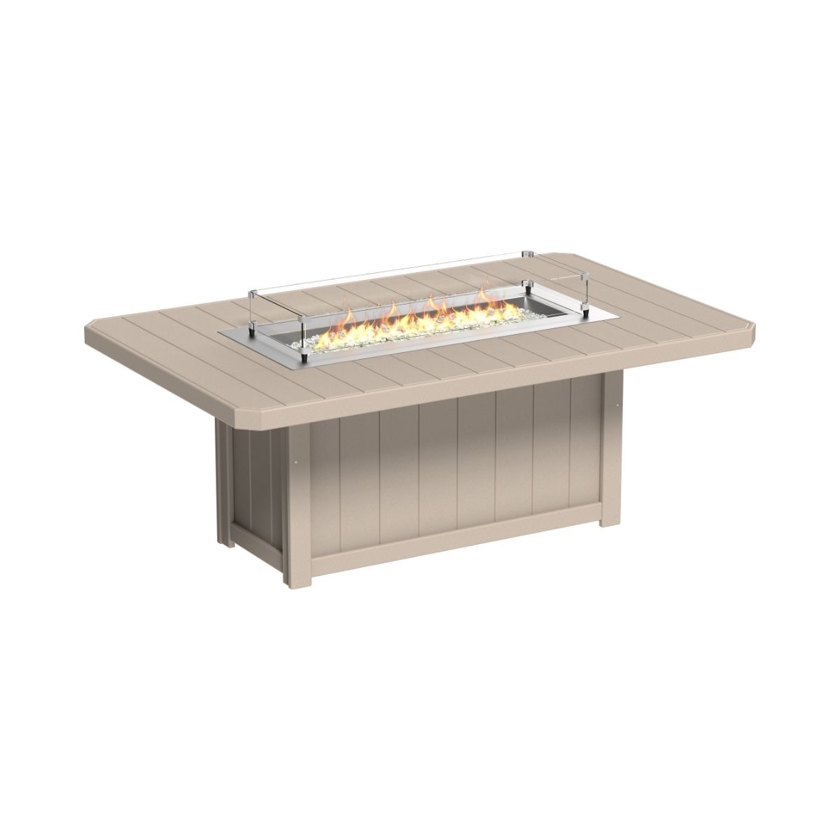 Lumin Outdoor Fire Table - 79" Long weatherwood Dining Height (30")