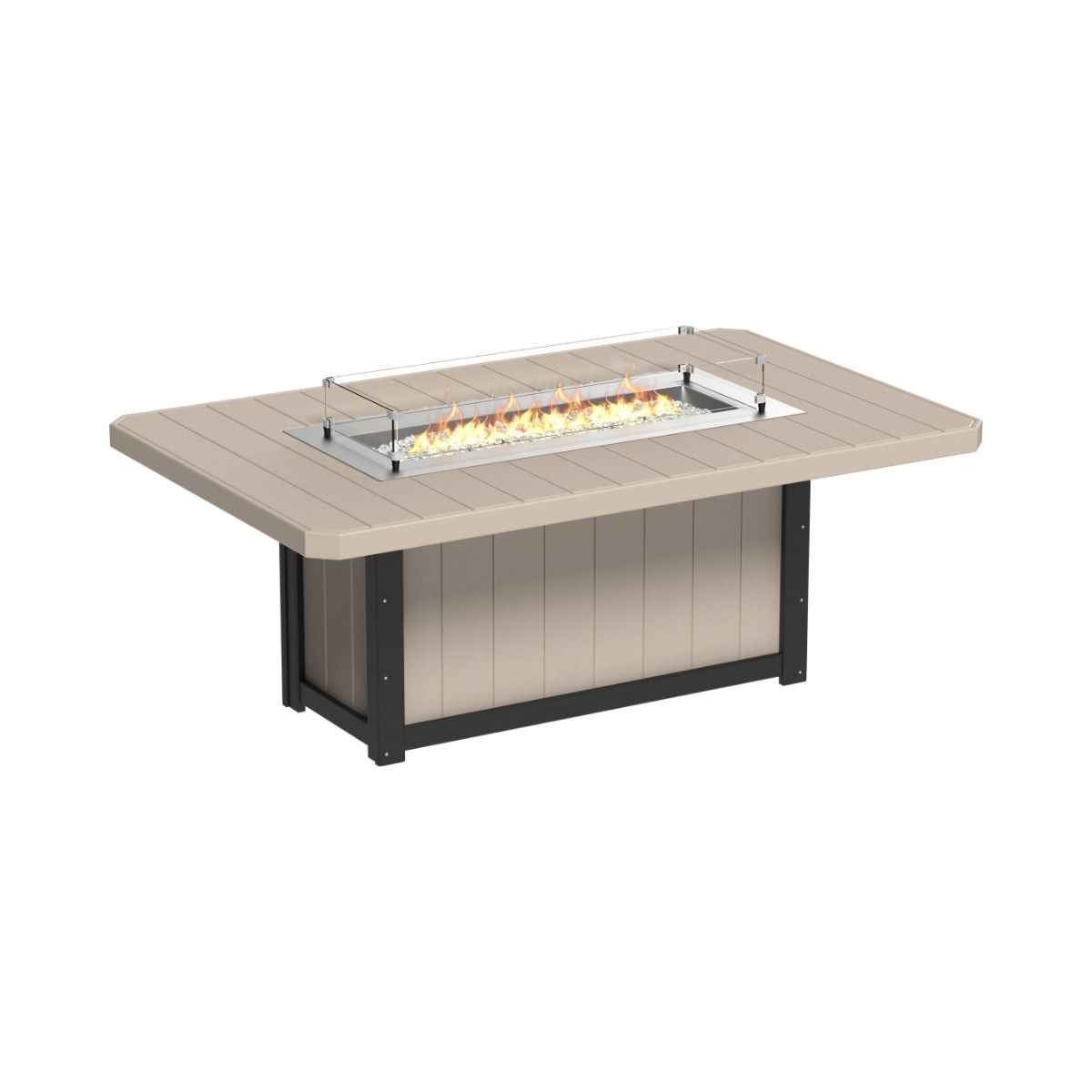 Lumin Outdoor Fire Table - 79" Long weatherwood-black Dining Height (30")