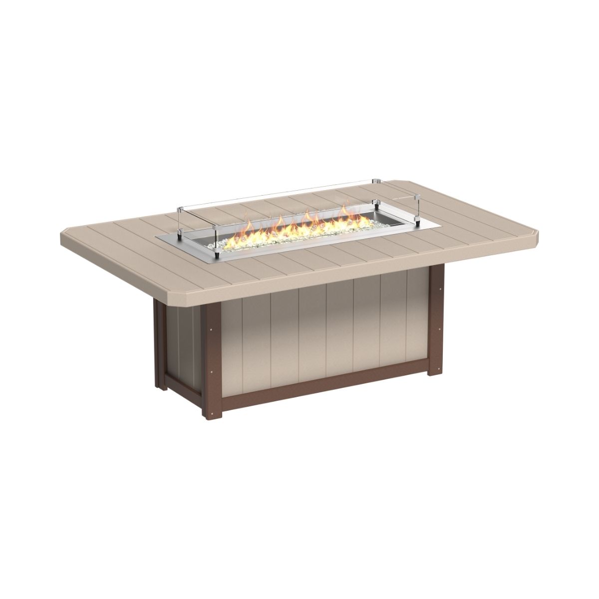 Lumin Outdoor Fire Table - 79" Long weatherwood-chestnut-brown Dining Height (30")