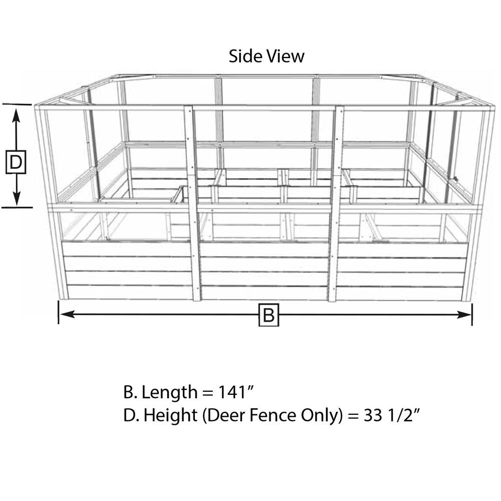 Deer Proof Cedar Complete Raised Garden Bed Kit - 8' x 12'