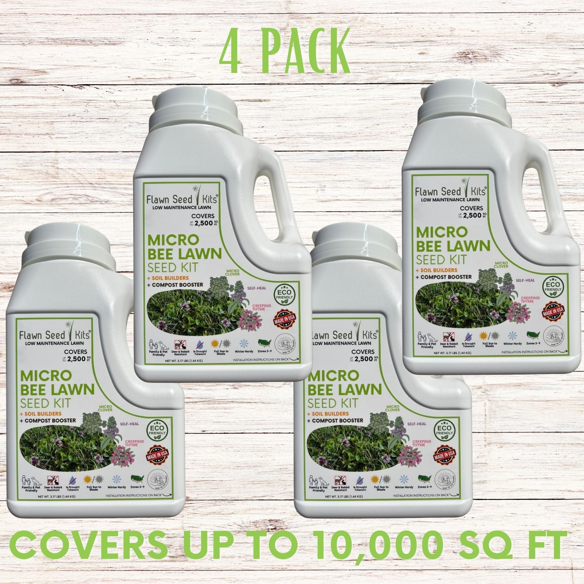 Micro Bee Lawn Blend - Micro Clover, Self-Heal, & Creeping Thyme Seed Kit 250 sq ft