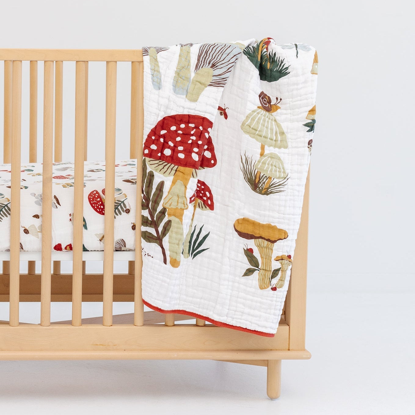 Mushroom Quilt - Cotton Muslin Blanket