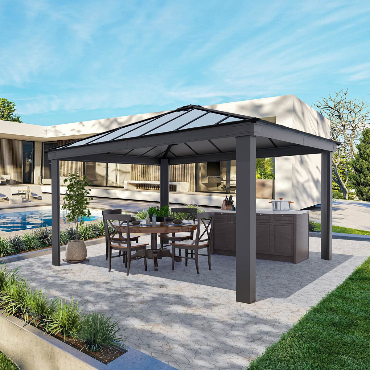 14' Dallas Aluminum Hardtop Gazebo Kit