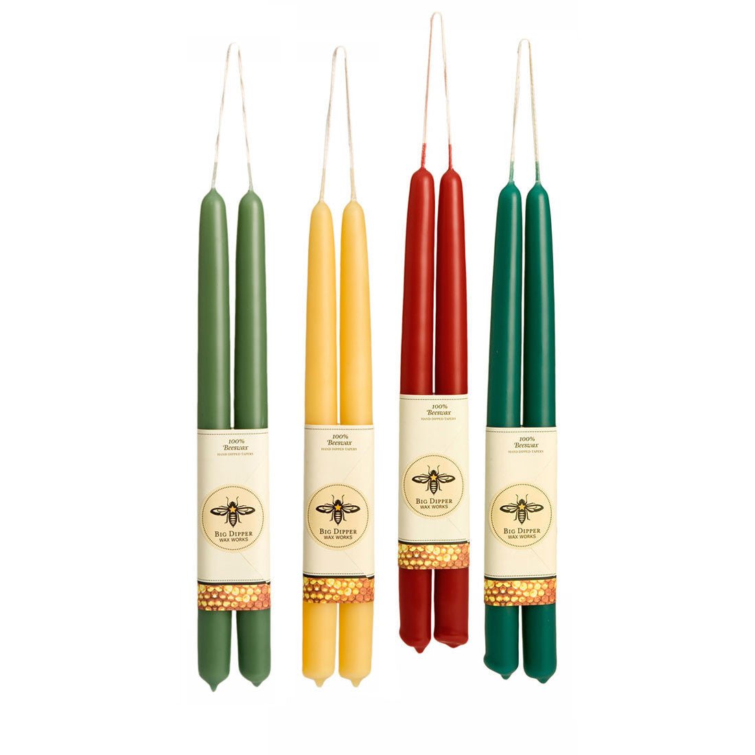 Natural Beeswax Tapers - Set of 2 Ivory
